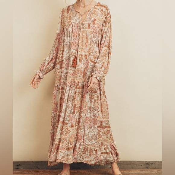 Red Dress Boutique Fields of Bloom Multi Print Maxi Dress - Picture 5 of 6